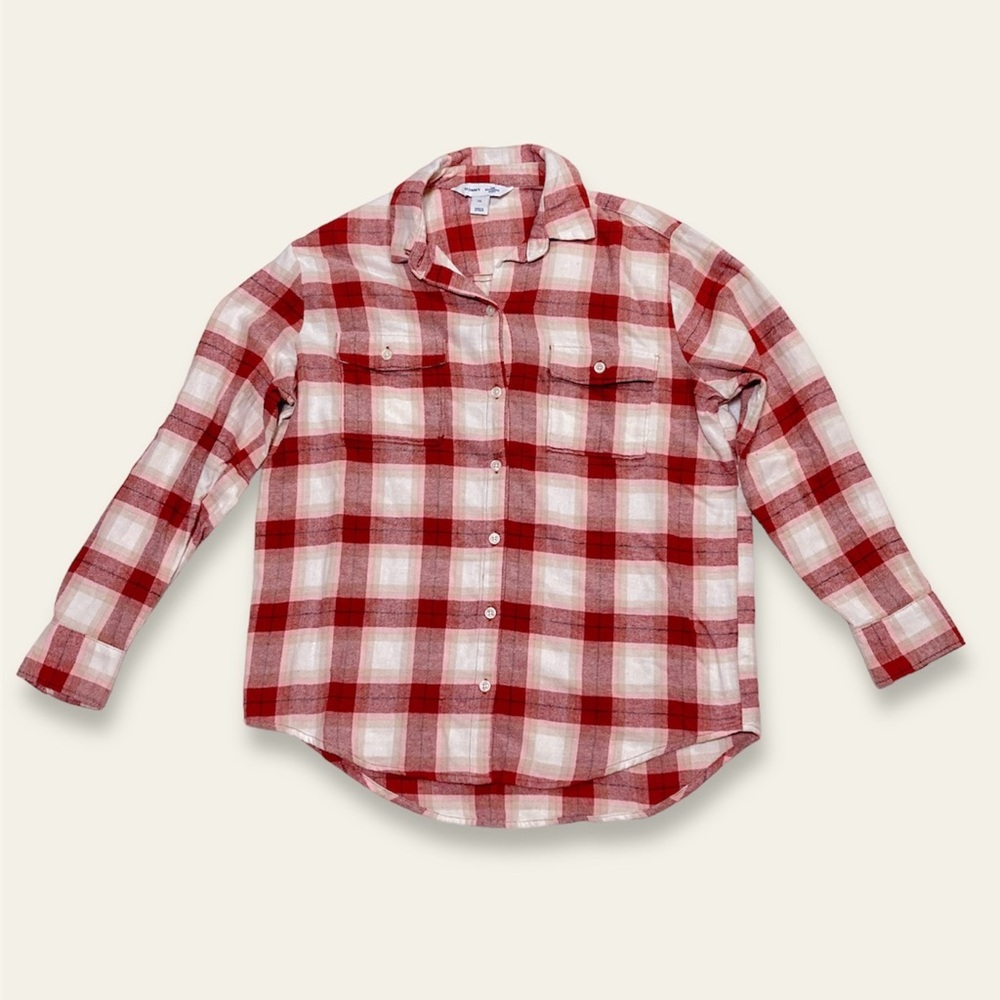 NWOT Old Navy Oversized Plaid Flannel Boyfriend Tunic Shirt